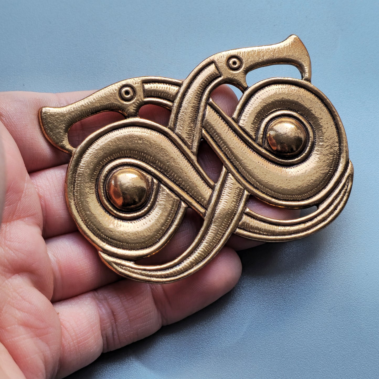 Vintage Kalevala Koru Ancient Style Silver Snake Bronze Brooch