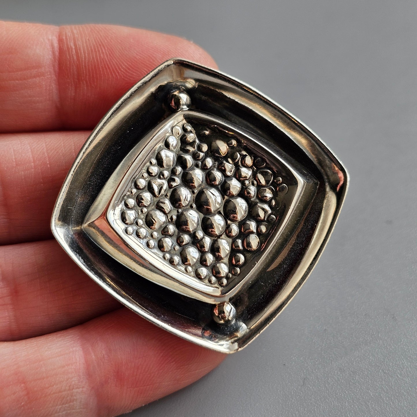 1960s Finnish Space Age Modernist Silver Brooch — Erik Granit & Co 1962