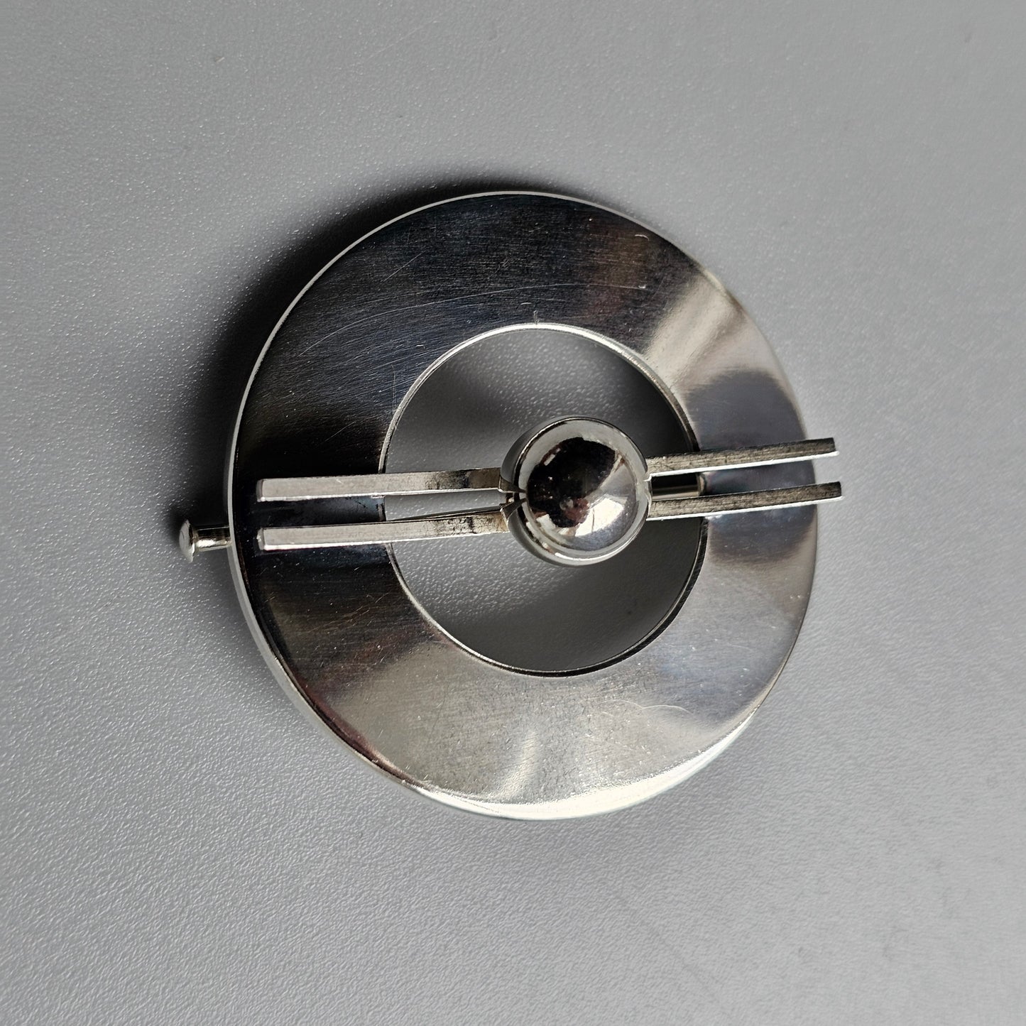 Elis Kauppi Kupittaan Kulta Mid-Century Modern Finnish Silver Brooch - Finland 1965