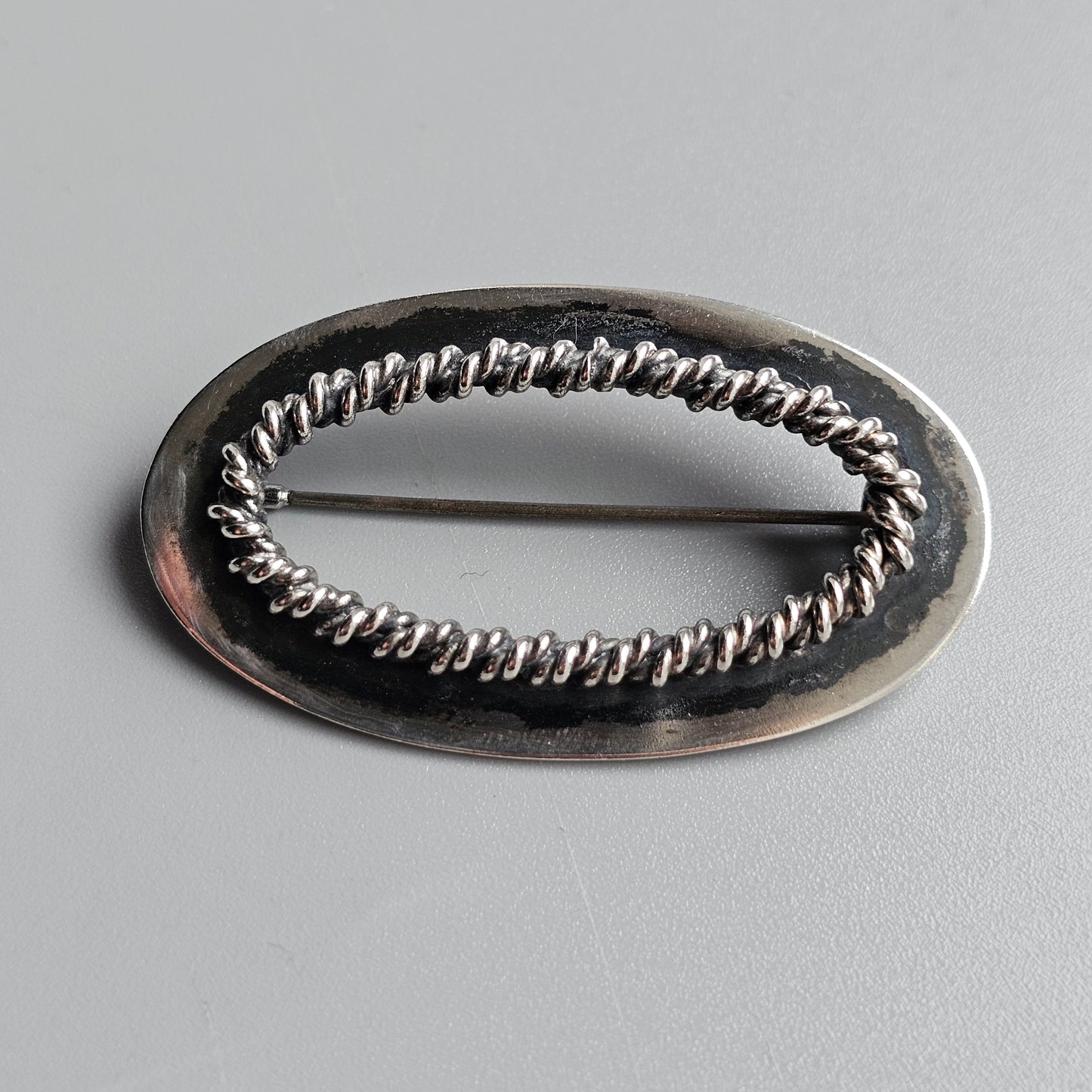 Väinö Hamara Finnish Modernist Silver Brooch — 1960s Scandinavian Design