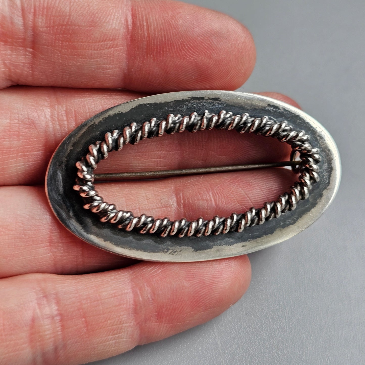 Väinö Hamara Finnish Modernist Silver Brooch — 1960s Scandinavian Design