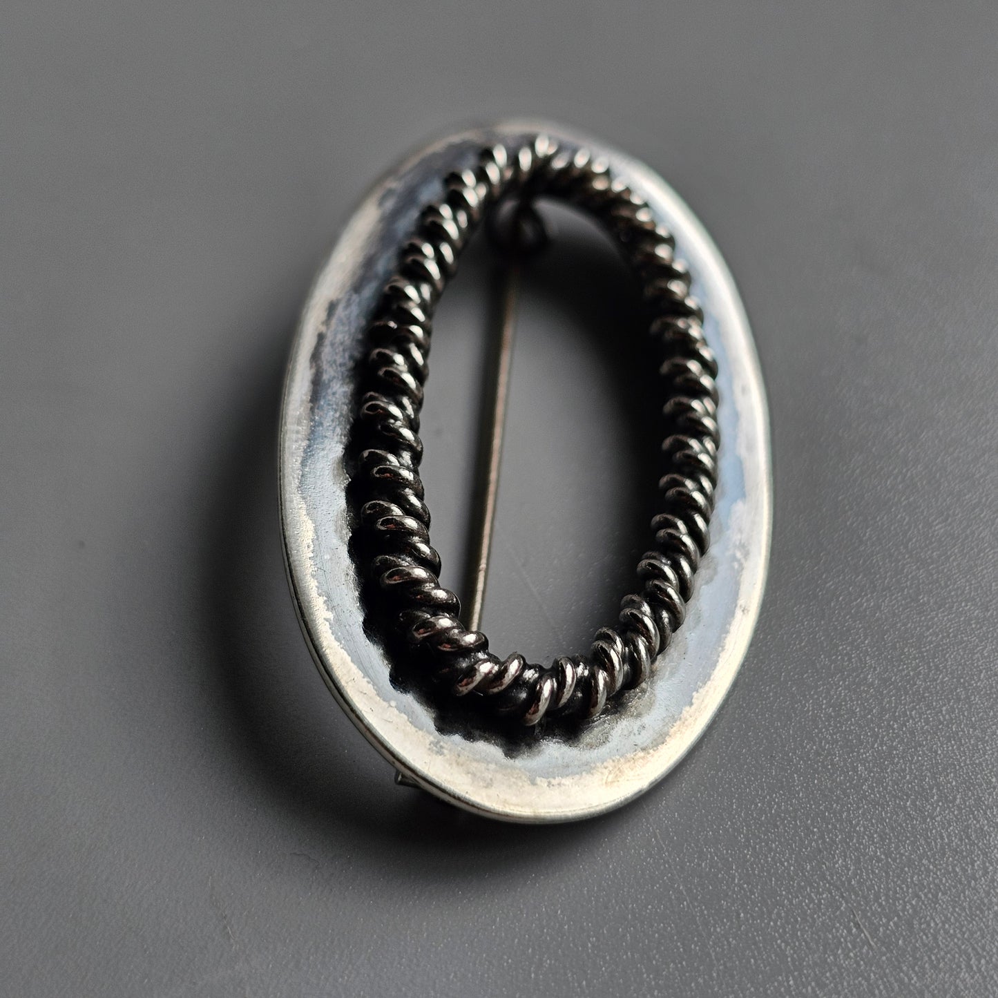 Väinö Hamara Finnish Modernist Silver Brooch — 1960s Scandinavian Design