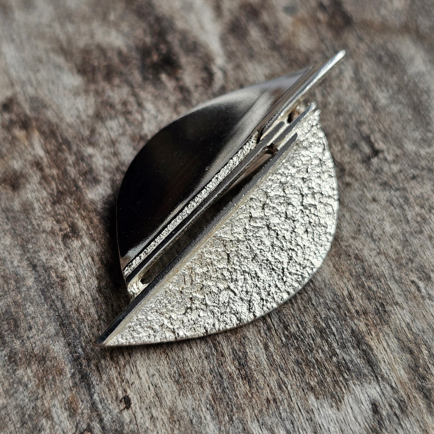 Finnish Sterling Silver Modernist Brooch by Riita Hakala & Tammen Koru