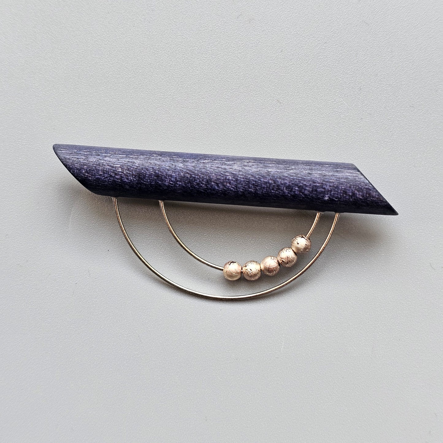 Vintage 1990s Aarikka Finland Blue Wooden Brooch – Modernist Scandinavian Design