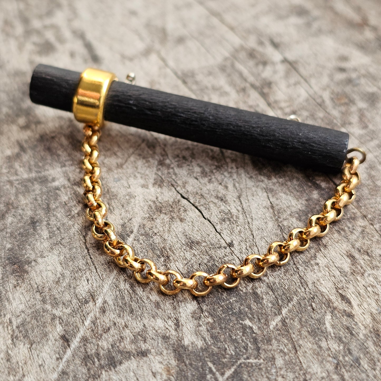 Vintage 1990s Aarikka Finland Black Wooden Brooch – Modernist Scandinavian Design