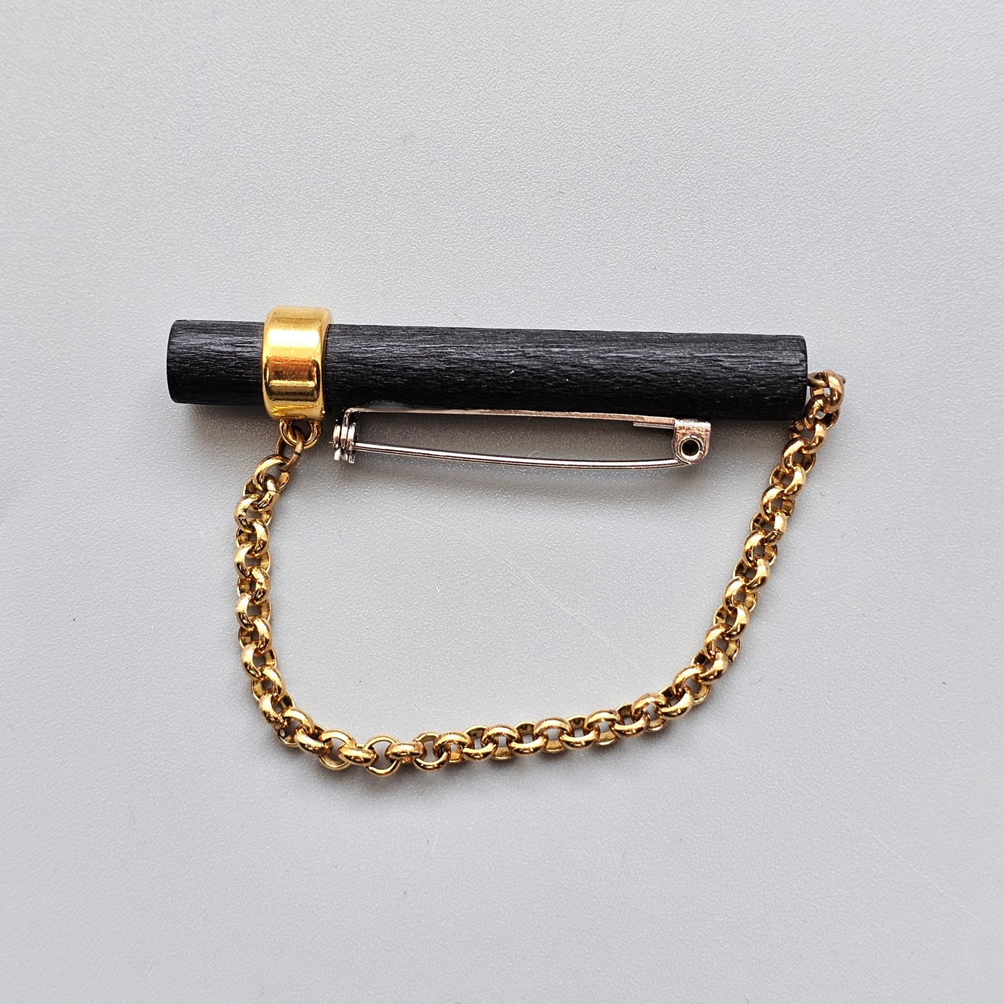 Vintage 1990s Aarikka Finland Black Wooden Brooch – Modernist Scandinavian Design