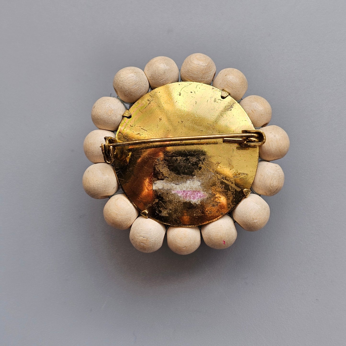 Vintage 1960s Black & White Finnish Wooden Brooch – Modernist Scandinavian Design