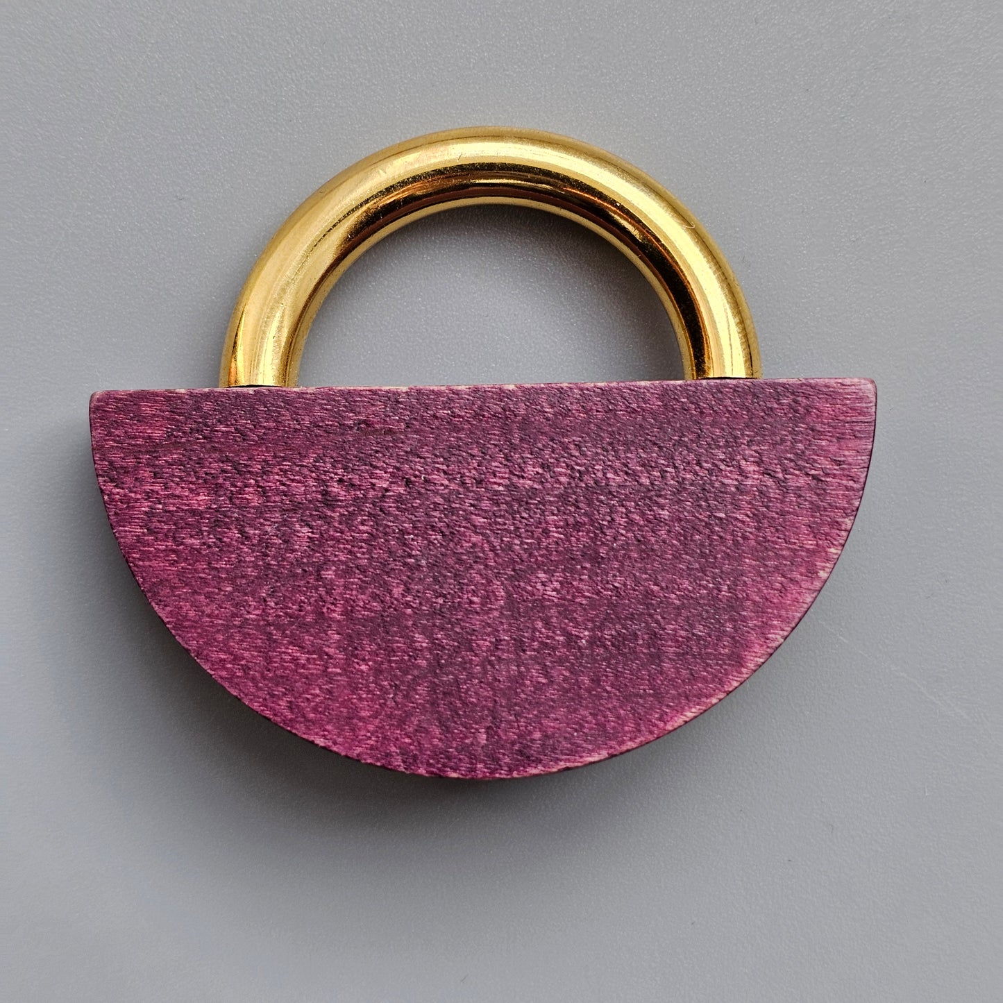 Vintage 1990s Aarikka Finland Purple Wooden Brooch – Modernist Scandinavian Design
