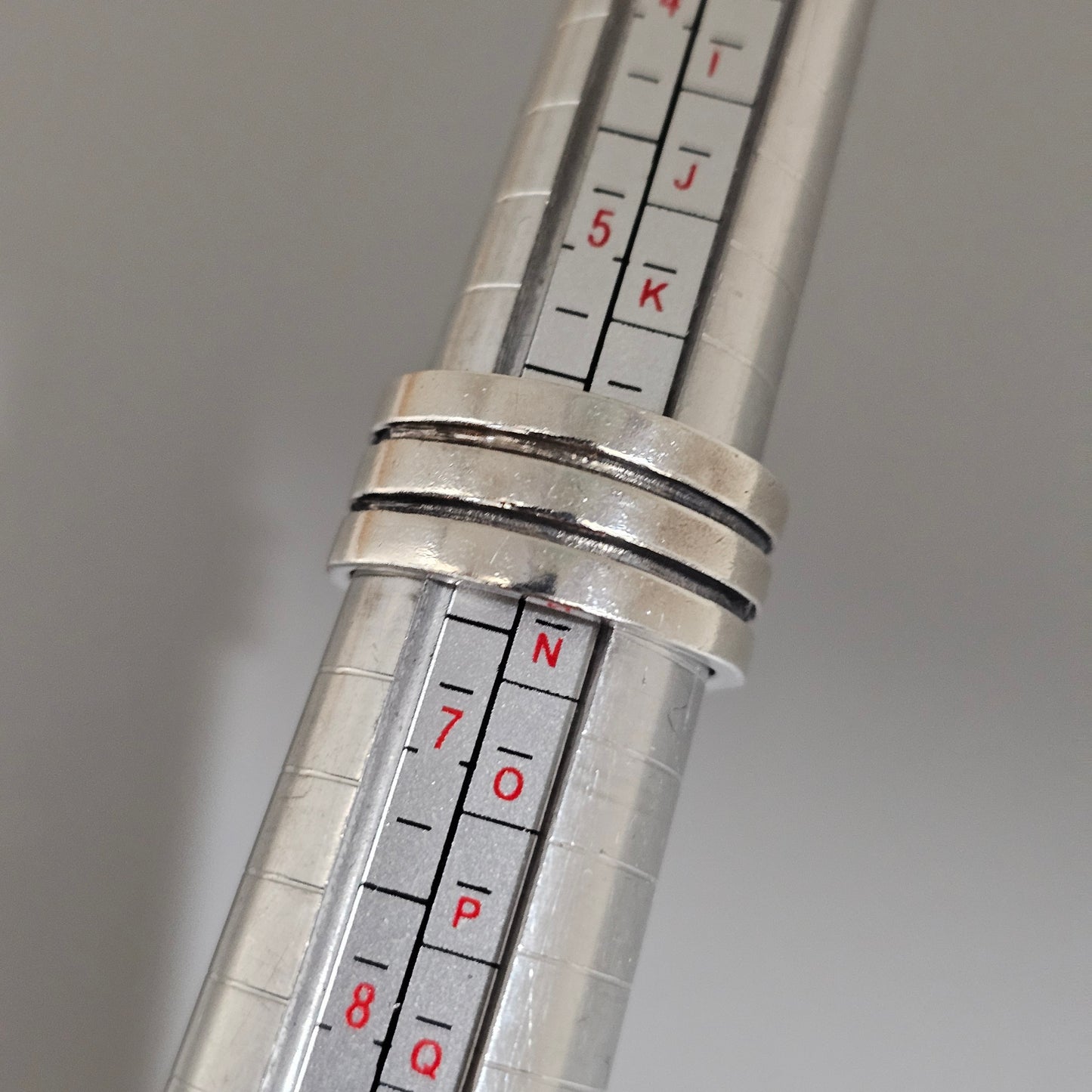 Vintage Finnish Sterling Silver Striped Ring Band - UK Ring Size M 1/2 - US Ring Size 6.25