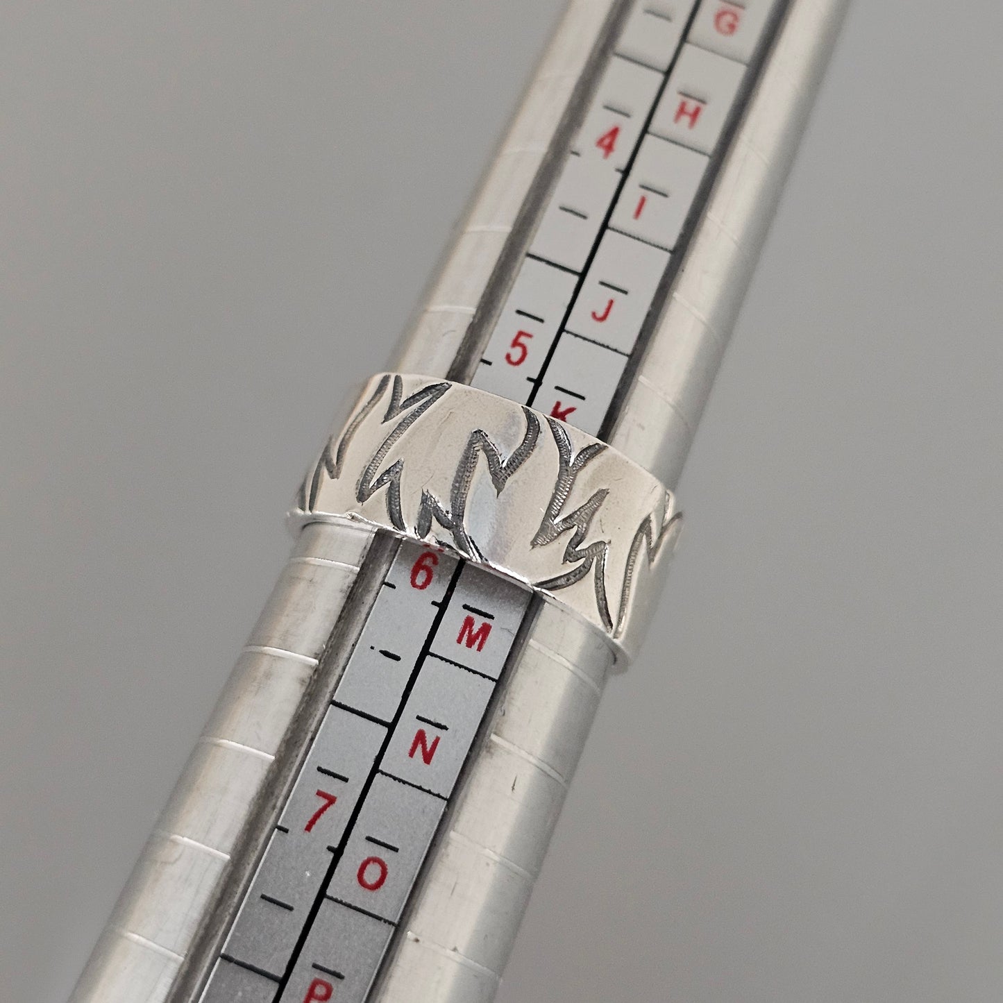 Vintage Finnish Sterling Silver Patterned Band Ring - UK Ring Size L -  US Ring Size 5.75