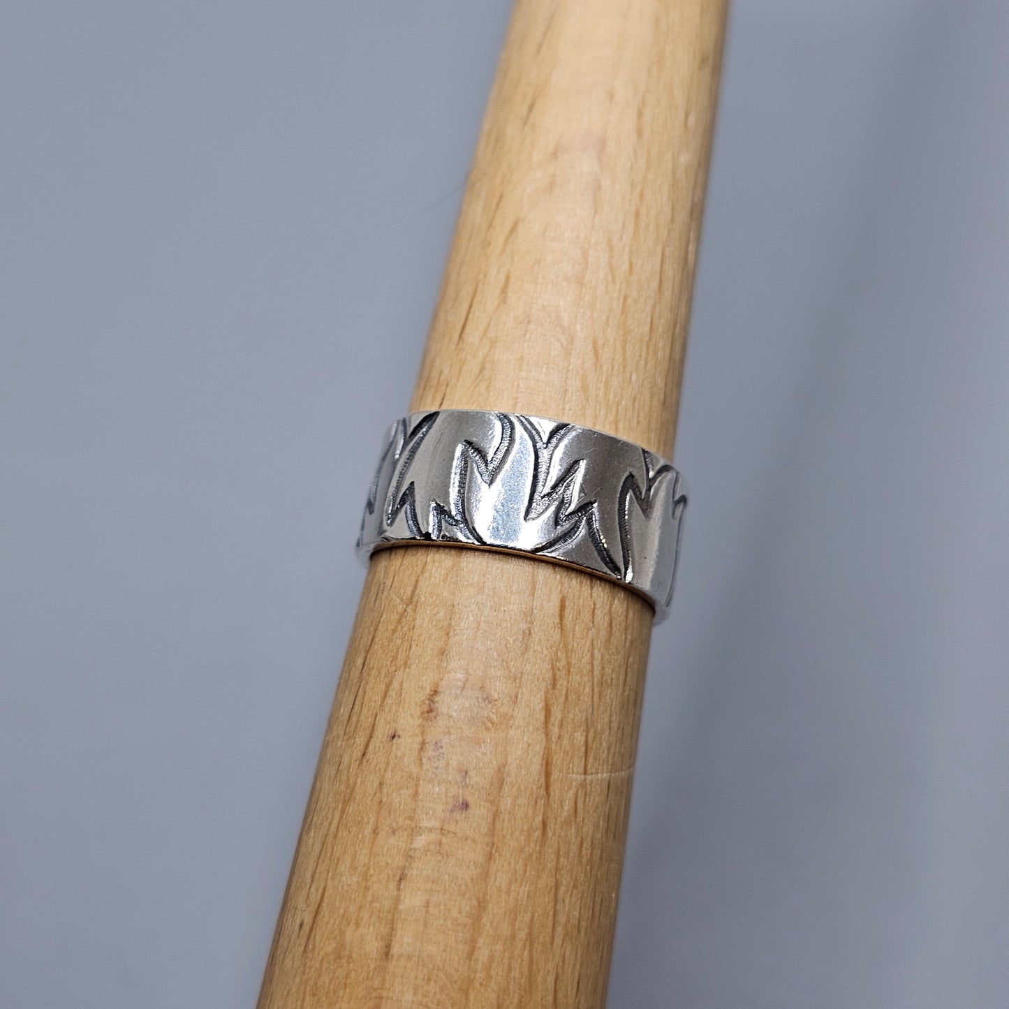 Vintage Finnish Sterling Silver Patterned Band Ring - UK Ring Size L -  US Ring Size 5.75