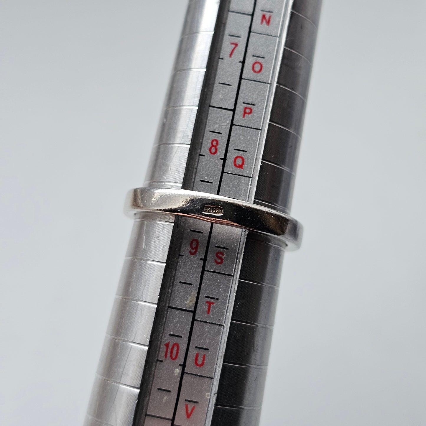 Vintage Finnish Sterling Silver Ring with Cubic Zirconia - UK Ring Size R -  US Ring Size 8.5