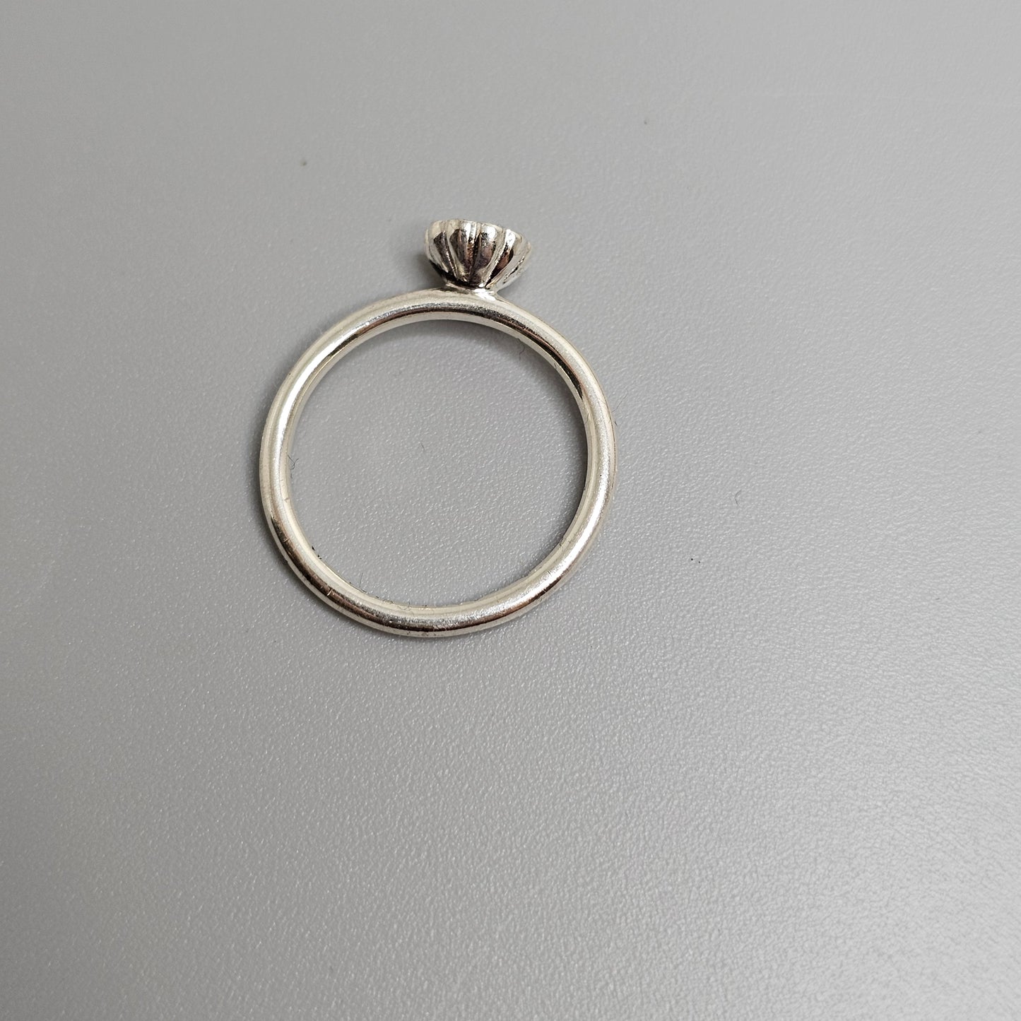 Danish Sterling Silver Black Enamel Daisy Flower Stacking Ring by Spinning – Hans Henrik Nygaard