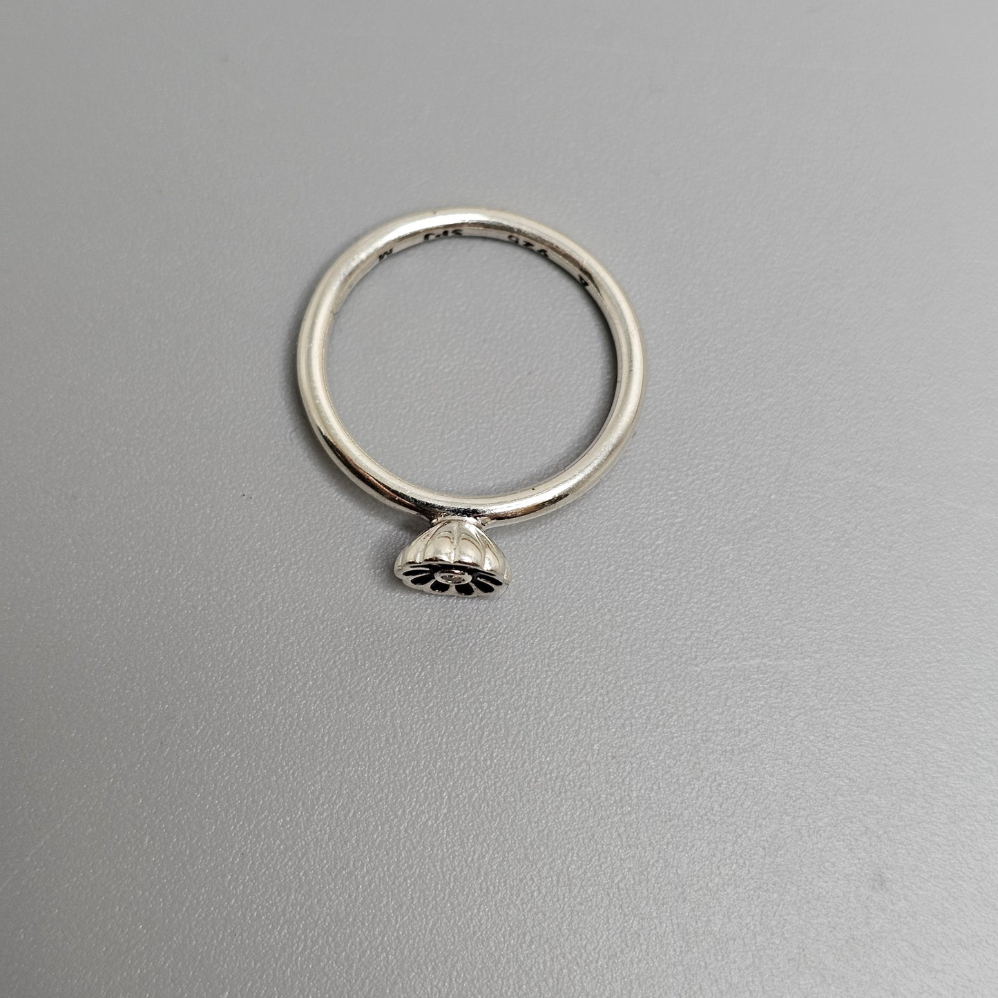 Danish Sterling Silver Black Enamel Daisy Flower Stacking Ring by Spinning – Hans Henrik Nygaard