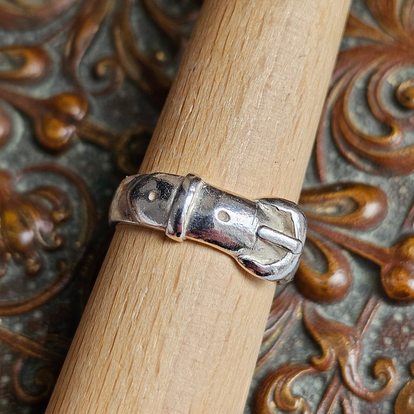 Vintage Sterling Silver Buckle Ring – UK Size O 1/2 / US Size 7 1/2