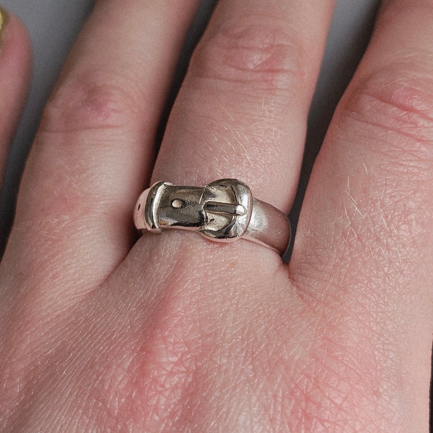 Vintage Sterling Silver Buckle Ring – UK Size O 1/2 / US Size 7 1/2