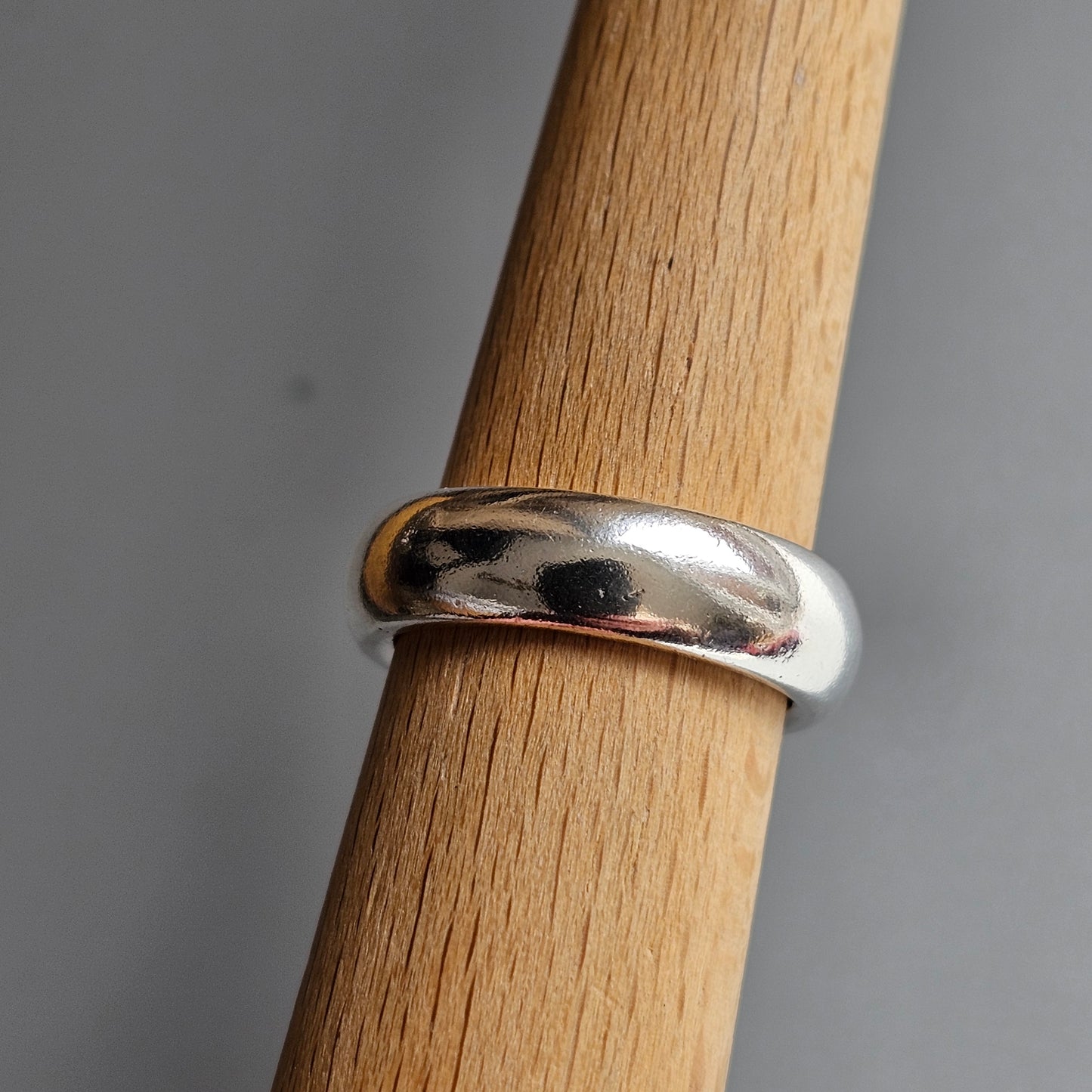 1990s Sterling Silver & 14ct Gold Modernist Style Ring Band - Hallmarked 1997