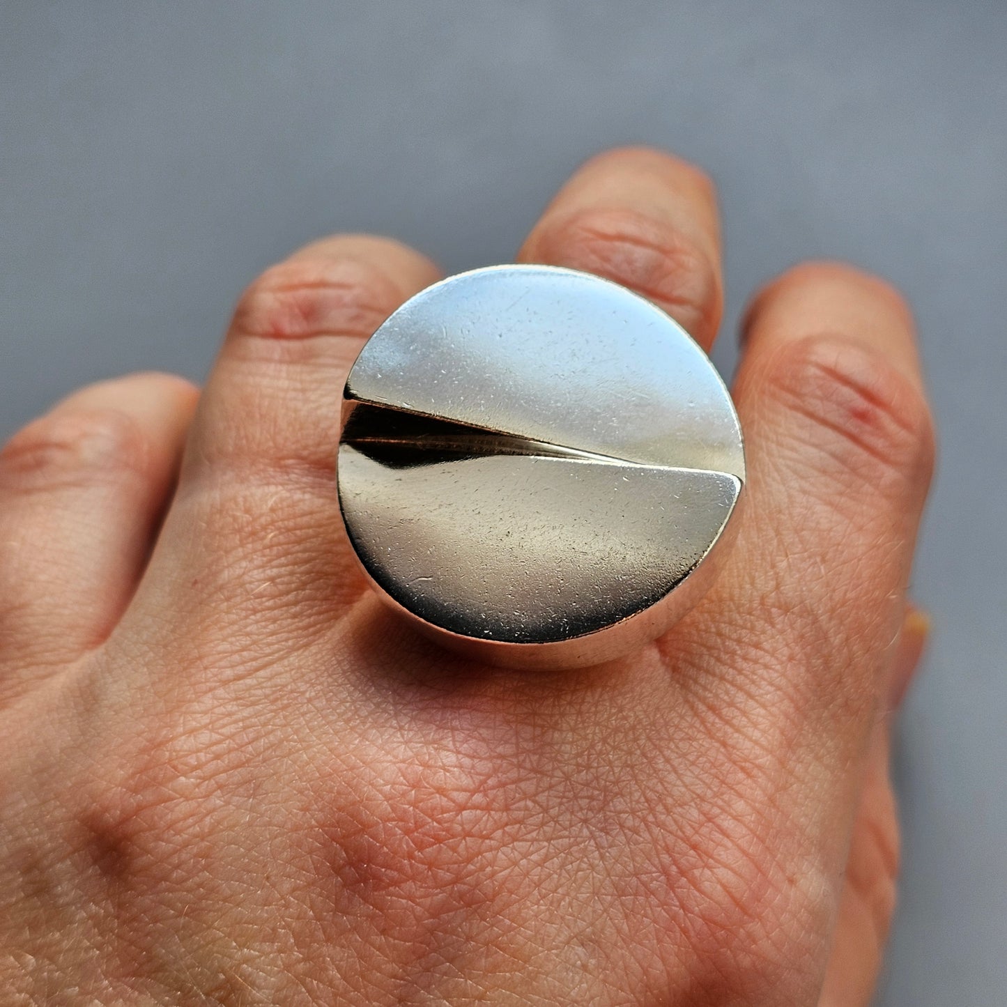 Vintage 1970s Finnish Modernist Sterling Silver Ring by Auran Kultaseppä — Pekka Piekäinen Design- UK Ring Size M 1/2 -  US Ring Size 6.5 - 1971