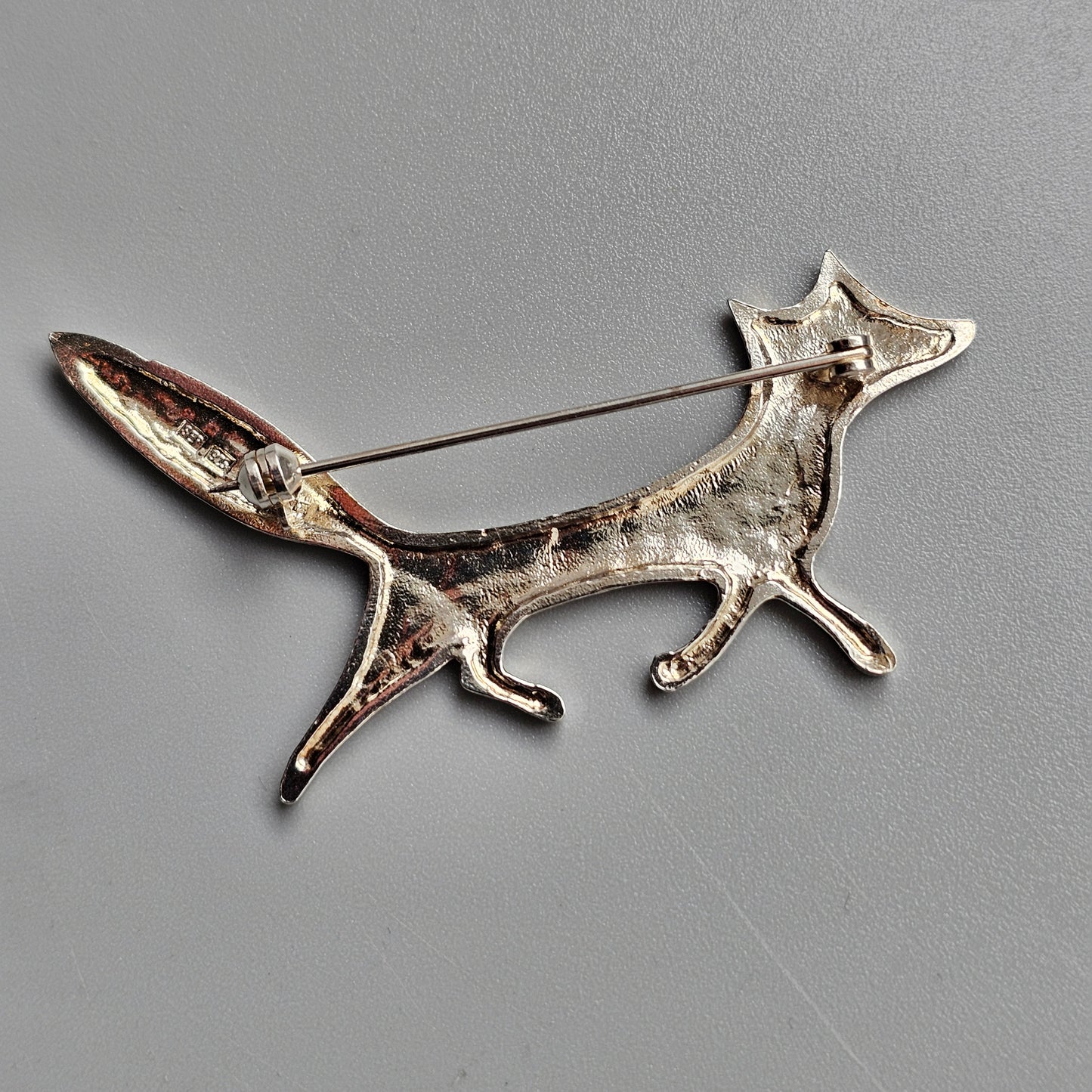 Finnish Sterling Silver Fox Brooch by Taiga Koru