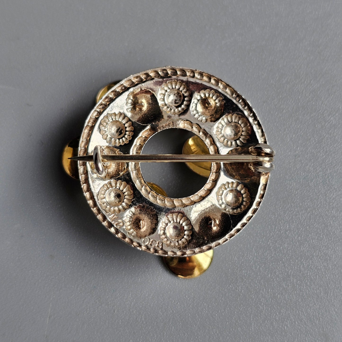 Small Traditional Norwegian Dangly Silver Solje Brooch