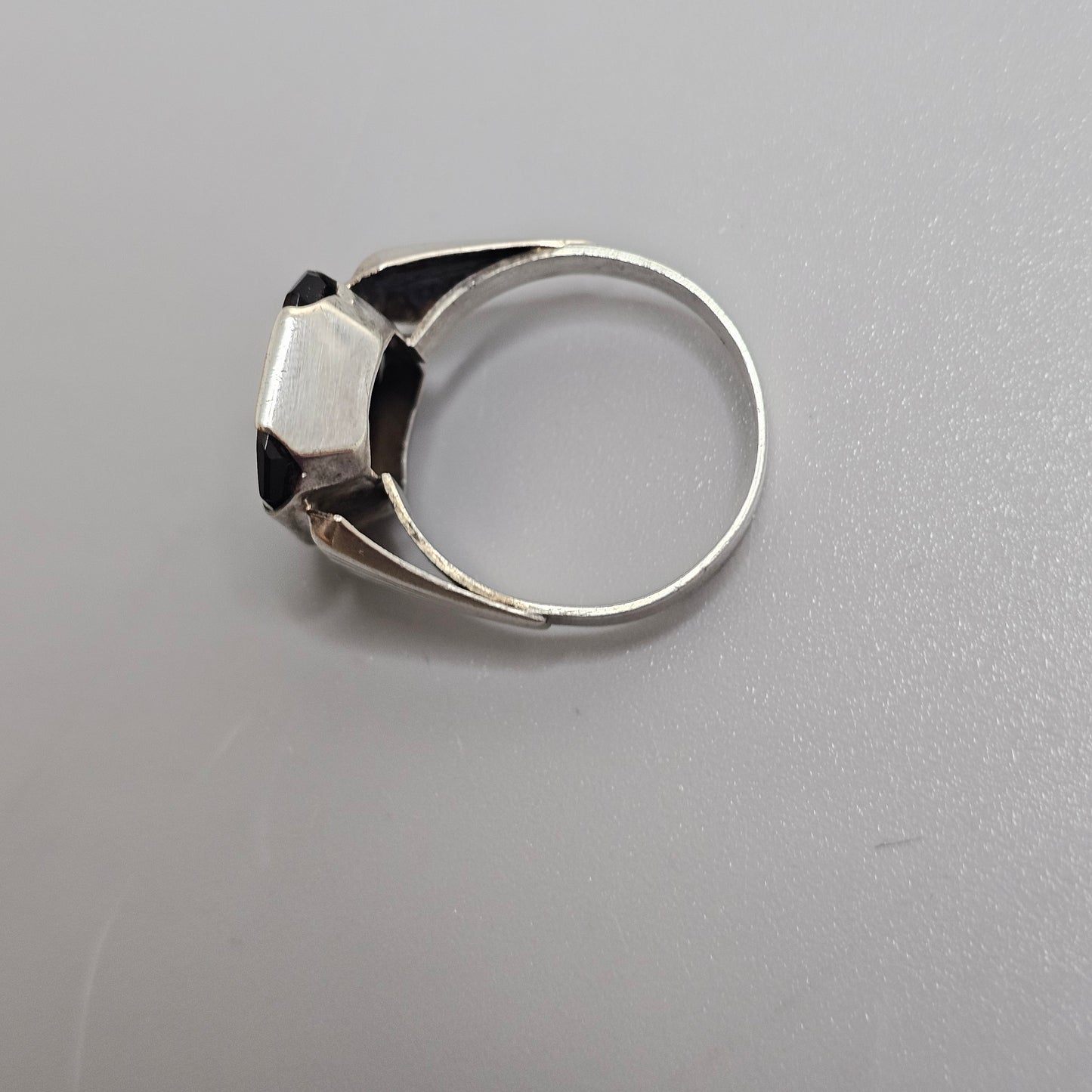 Vintage 1970s Finnish Silver & Onyx Signet Ring - UK Ring Size P 1/2 -  US Ring Size 7.75 - 1972