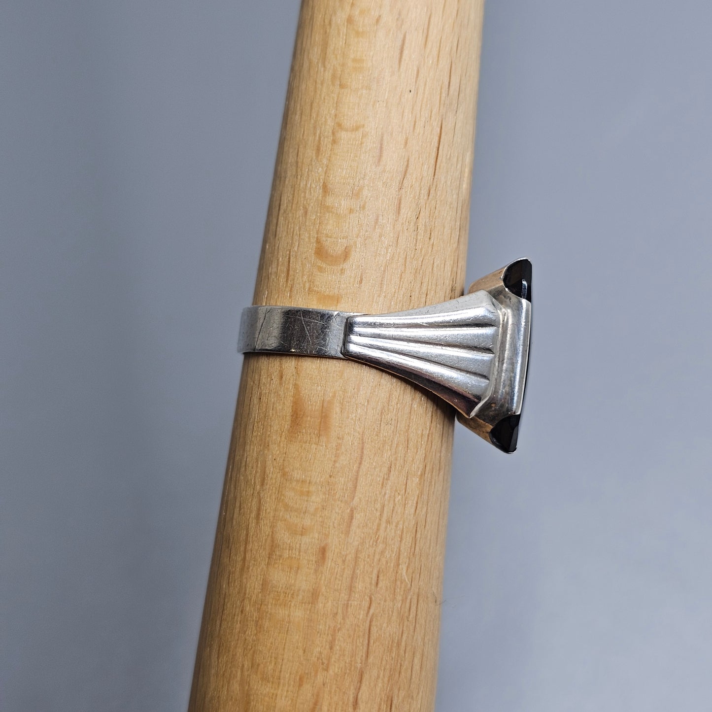 Vintage 1970s Finnish Silver & Onyx Signet Ring - UK Ring Size P 1/2 -  US Ring Size 7.75 - 1972