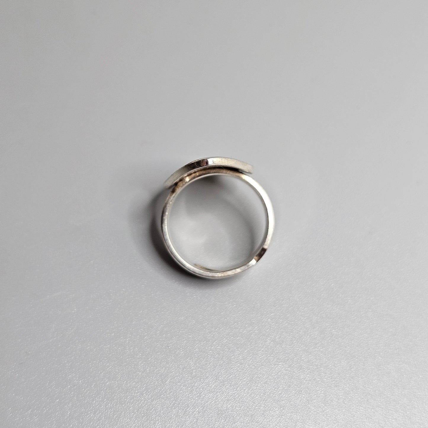 Finnish Modernist Sterling Silver & Blue Enamel Ring — Pekka Piekäinen — Marquise - UK Ring Size L -  US Ring Size 5.75