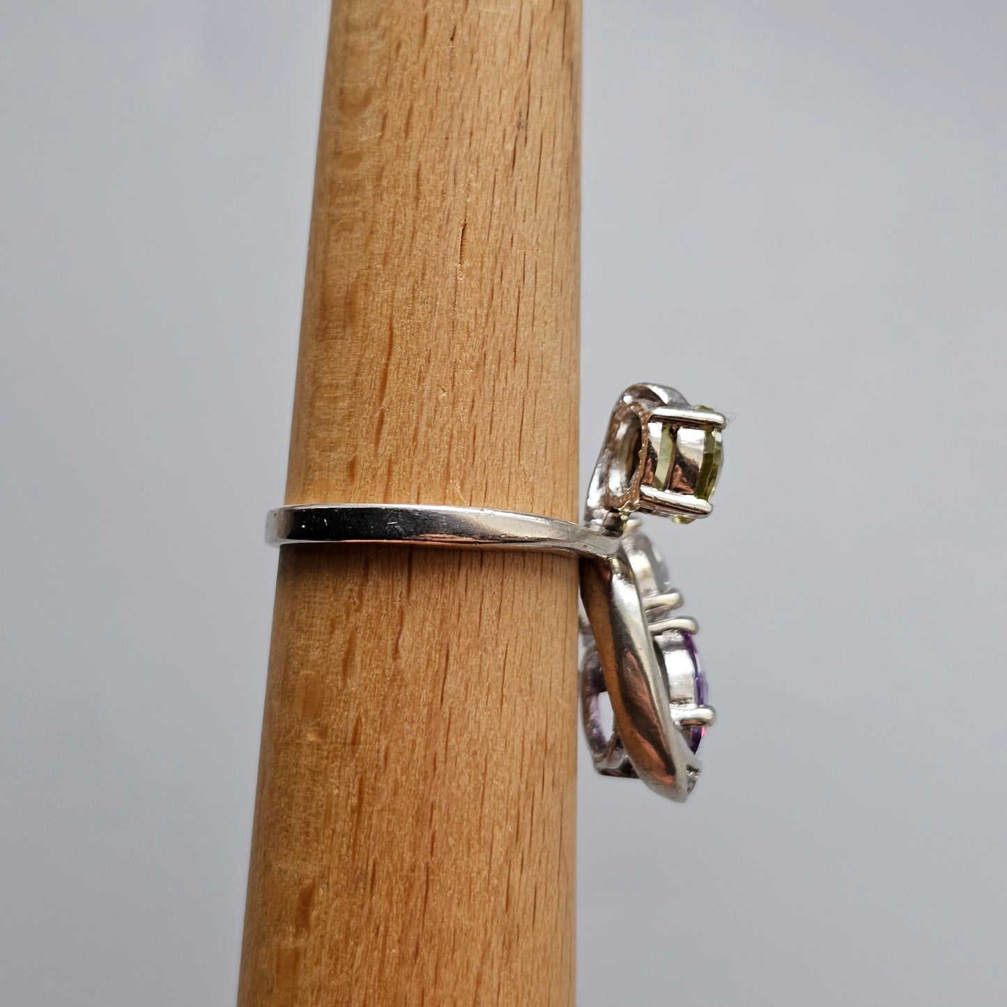 Contemporary Swedish Indo Nordic Sterling Silver & Cubic Zirconia Ring  - UK Ring Size U -  US Ring Size 10