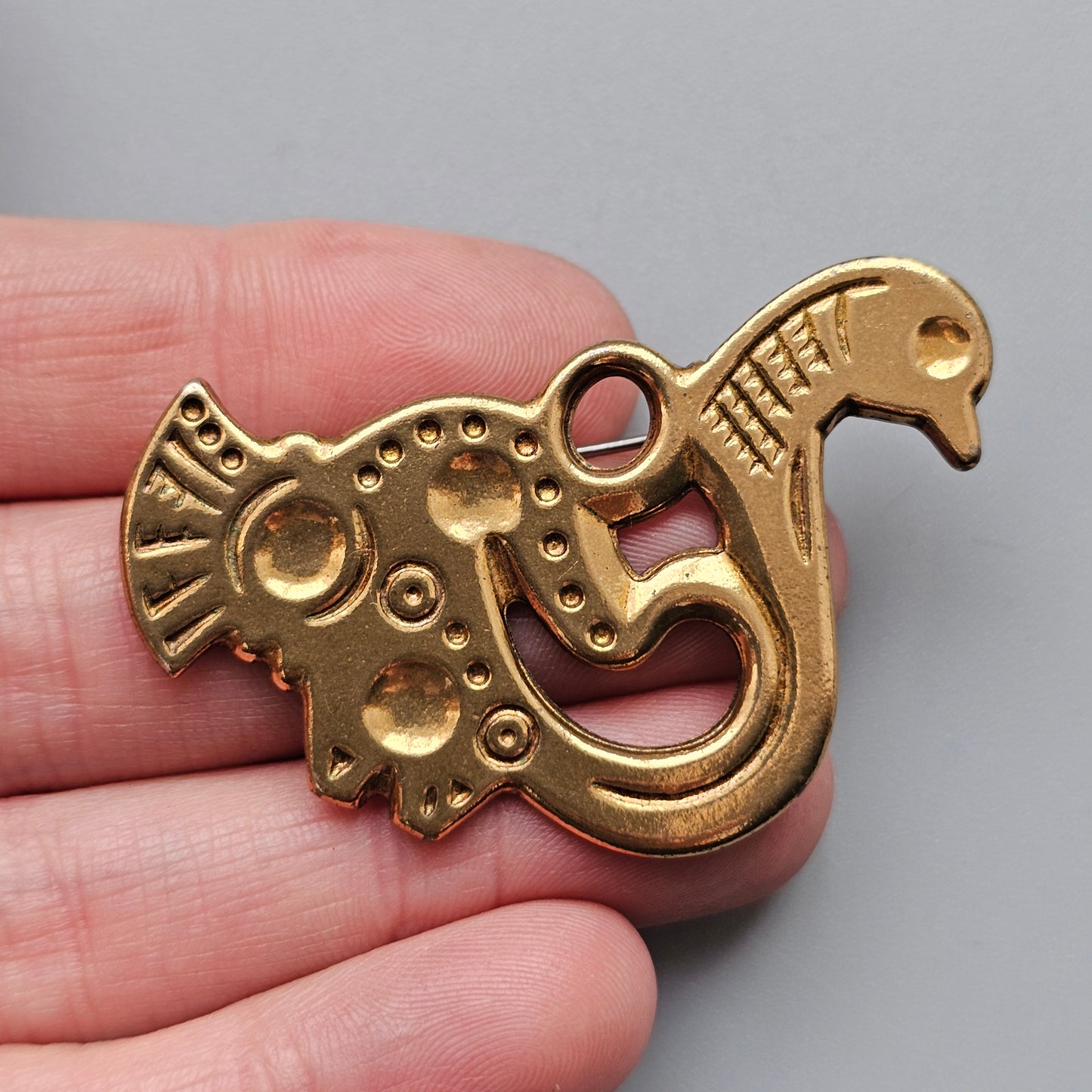 Kalevala Koru Middle Ages Style Bird of Tampere Bronze Brooch
