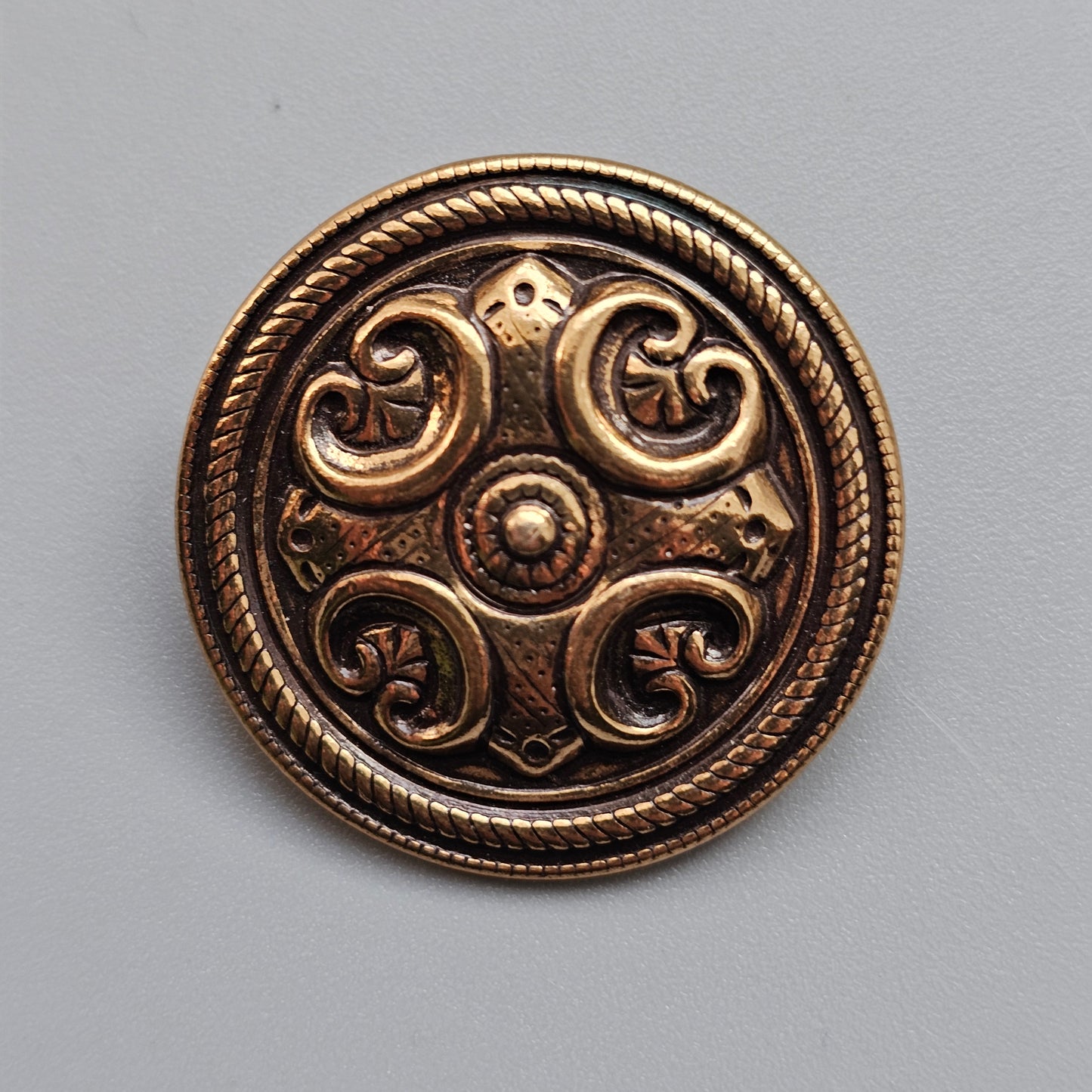 Small Finnish Kalevala Koru Middle Ages Style Räisälä Cross Bronze Brooch