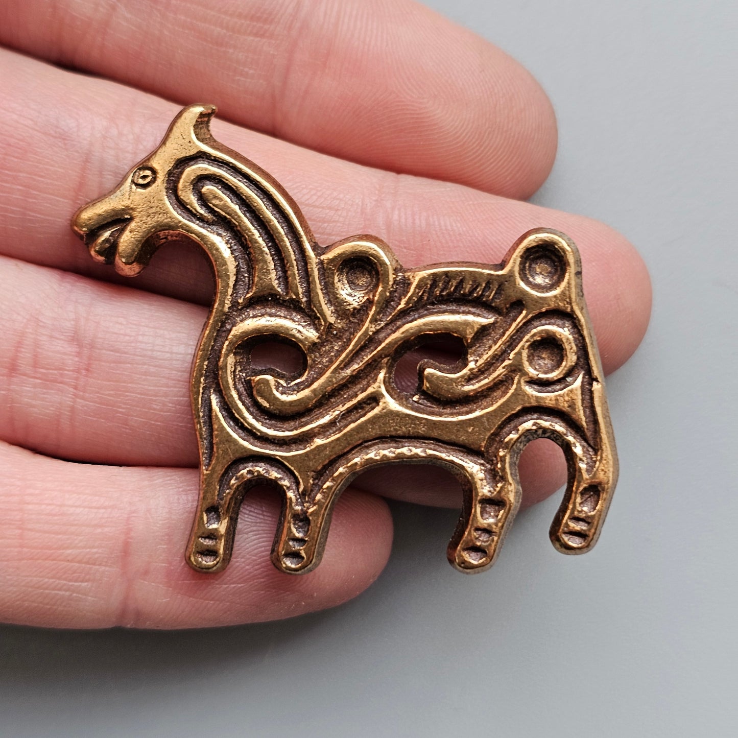 Kalevala Koru Bronze Horse Brooch – 12th Century Finnish Crusade Era Design
