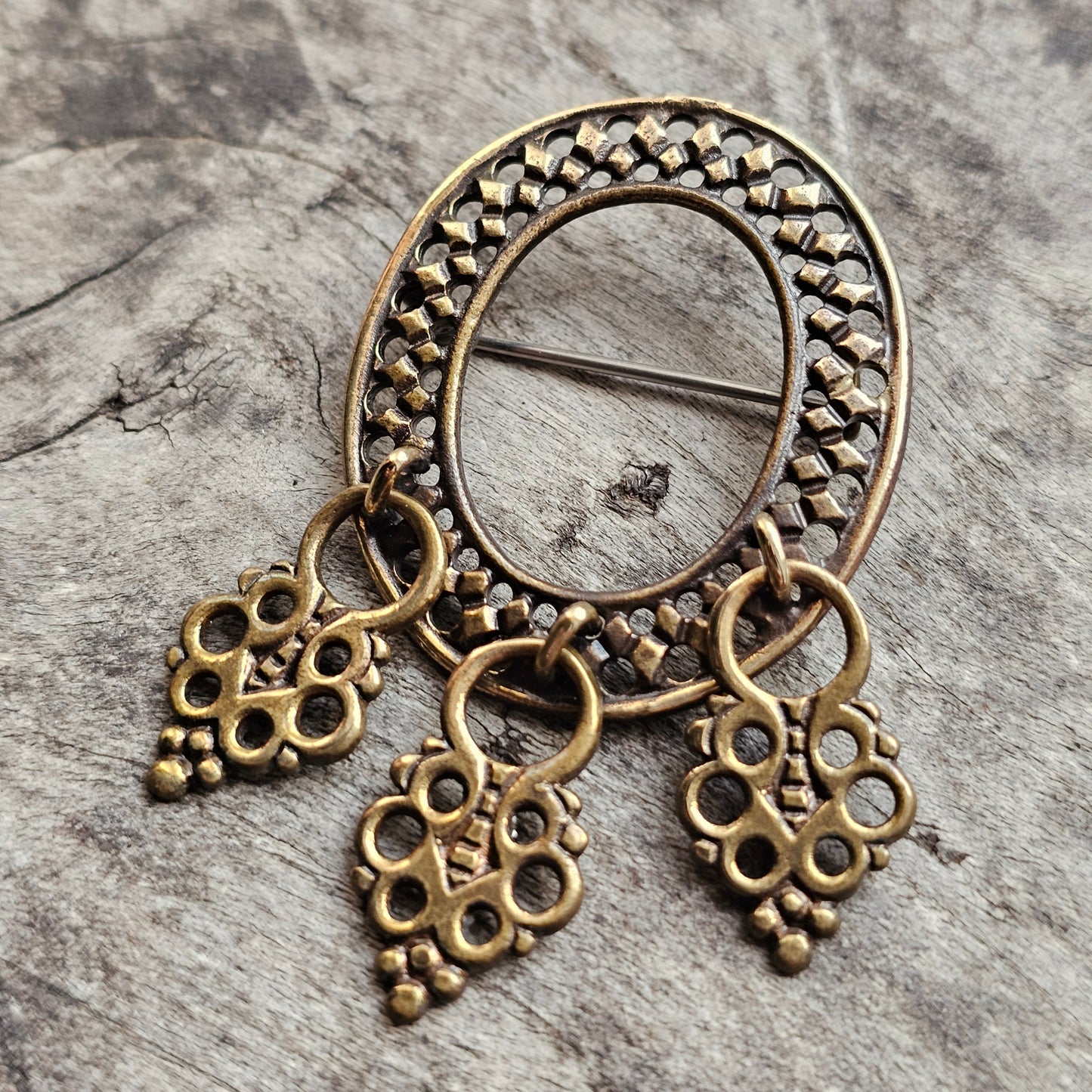 Kalevala Koru Bronze Sámi-Style Brooch Medieval Inari Design