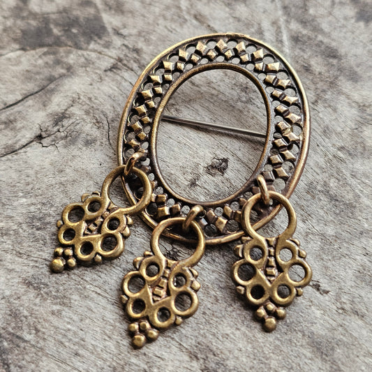 Kalevala Koru Bronze Sámi-Style Brooch Medieval Inari Design