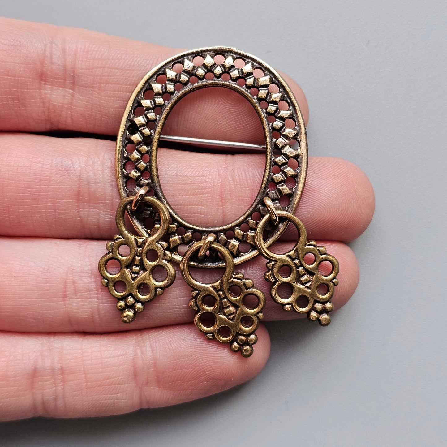 Kalevala Koru Bronze Sámi-Style Brooch Medieval Inari Design