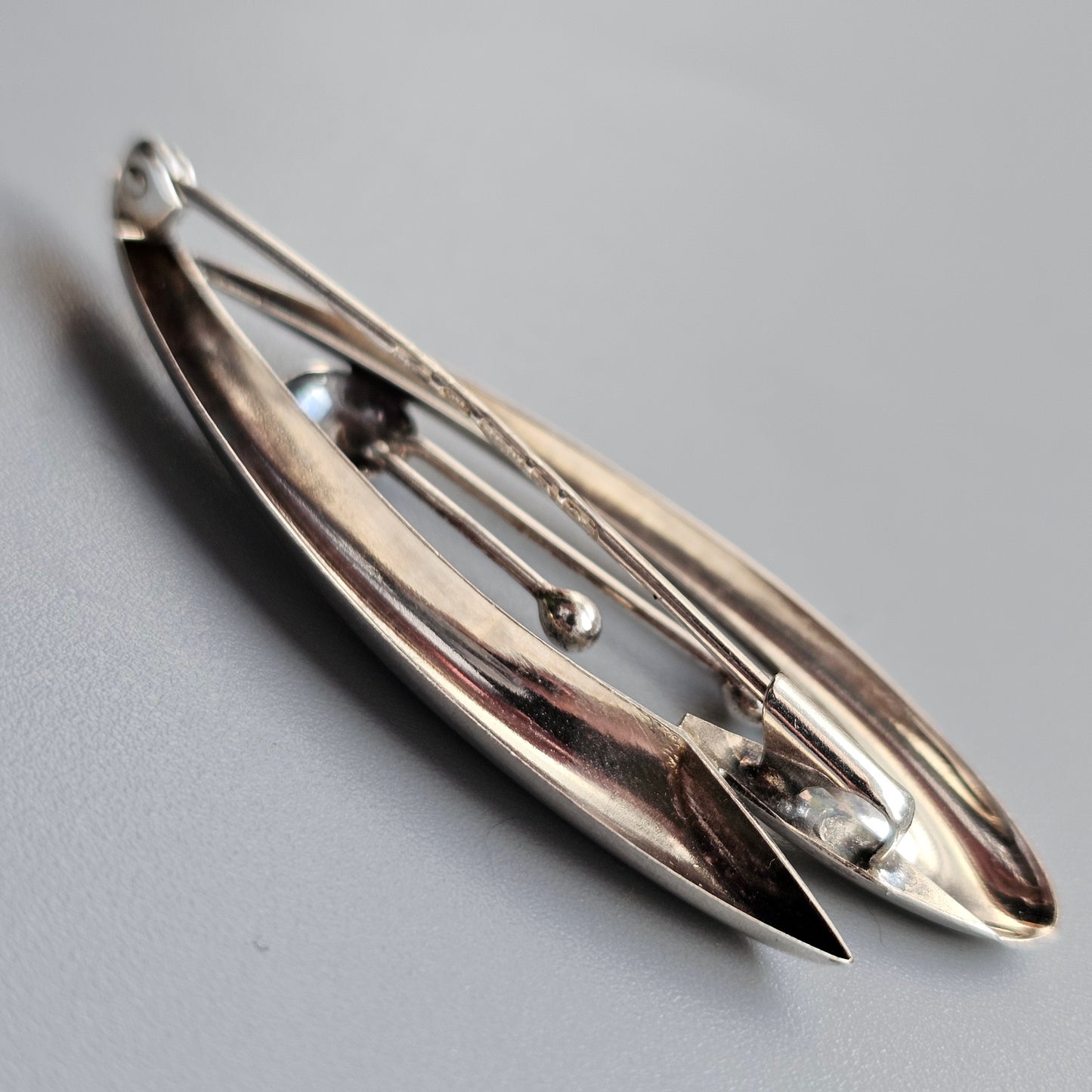 Vintage 1960s Finnish Modernist Silver Flower Brooch by Kultaseppä Salovaara 1967