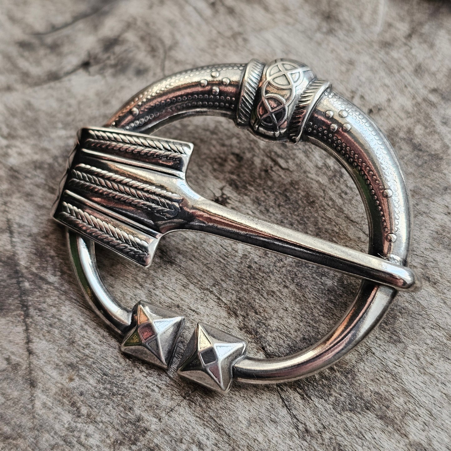 Vintage Kalevala Koru Virusmäki Silver Brooch – 11th Century Finnish Horseshoe Brooch Design, Viking Era Revival 1985