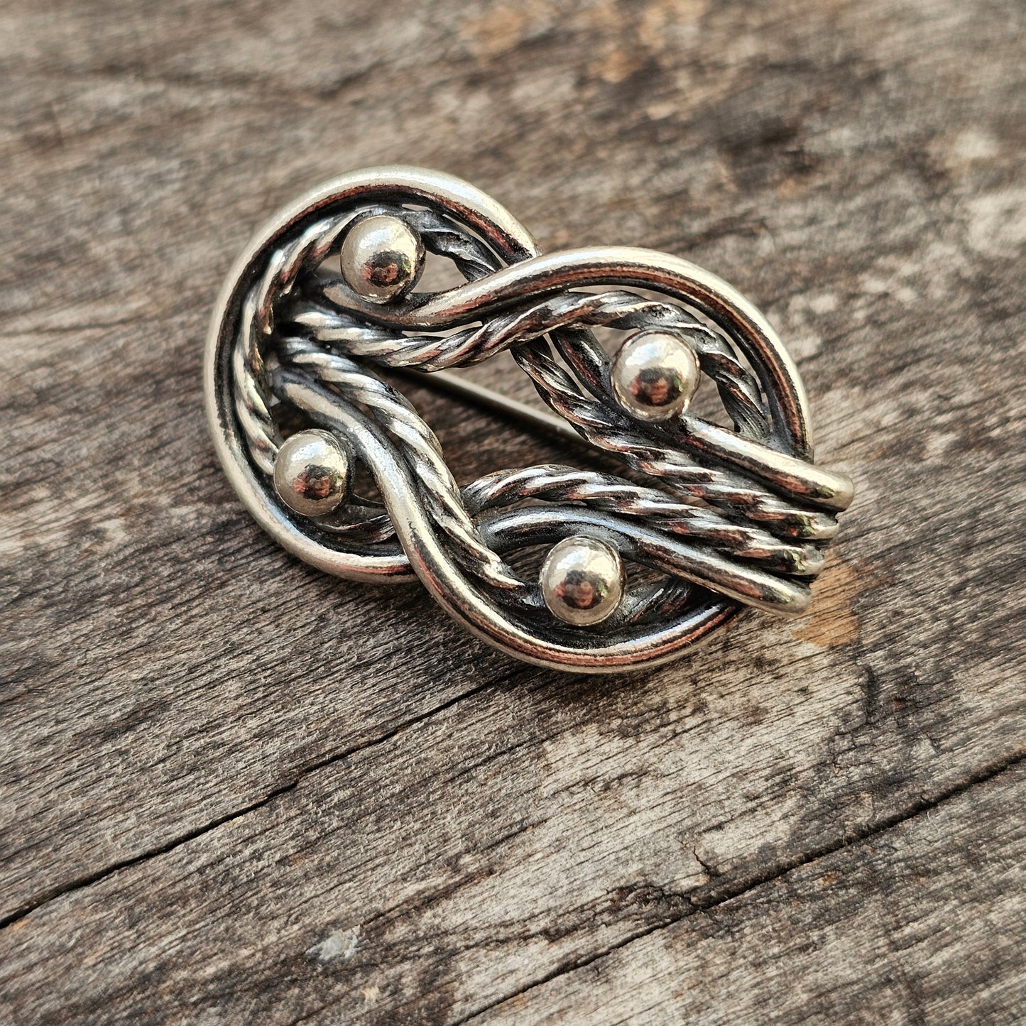 Vintage Kalevala Koru Silver Teljanneito Brooch – Finnish 1940s Design by Germund Paaer, Nordic Silver Jewelry