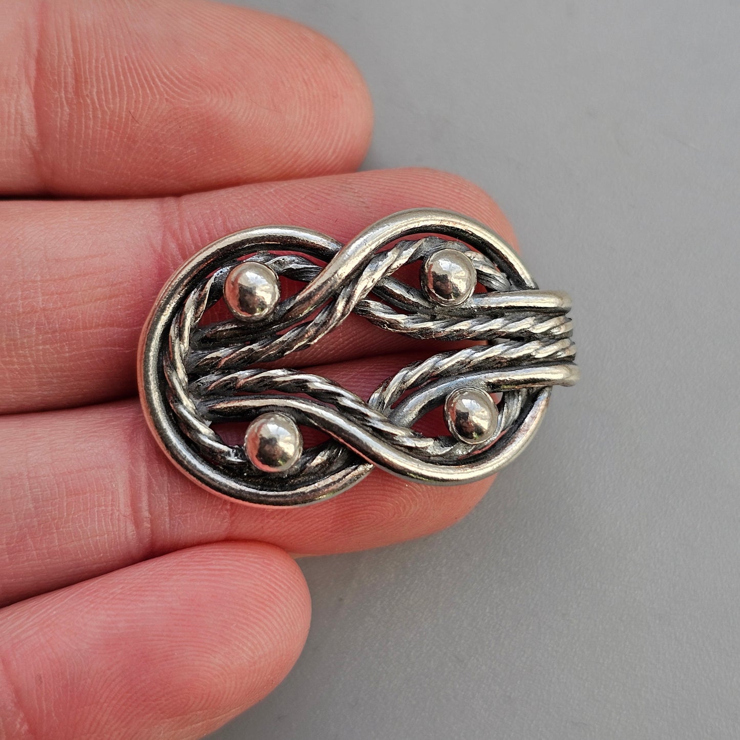 Vintage Kalevala Koru Silver Teljanneito Brooch – Finnish 1940s Design by Germund Paaer, Nordic Silver Jewelry