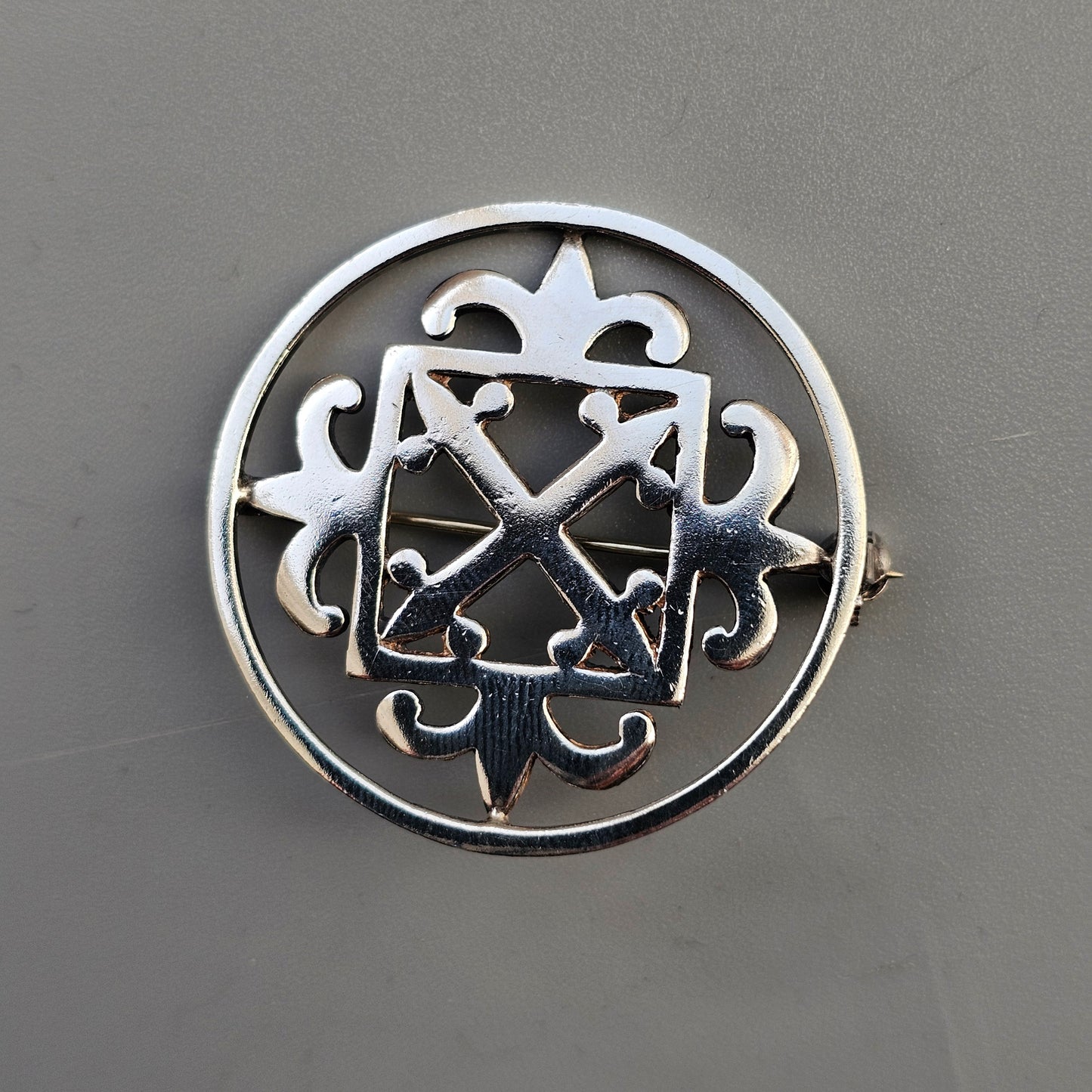 Vintage Malcolm Grey Ortak Sterling Silver St Magnus Brooch – Orkney, Scottish Design 1975