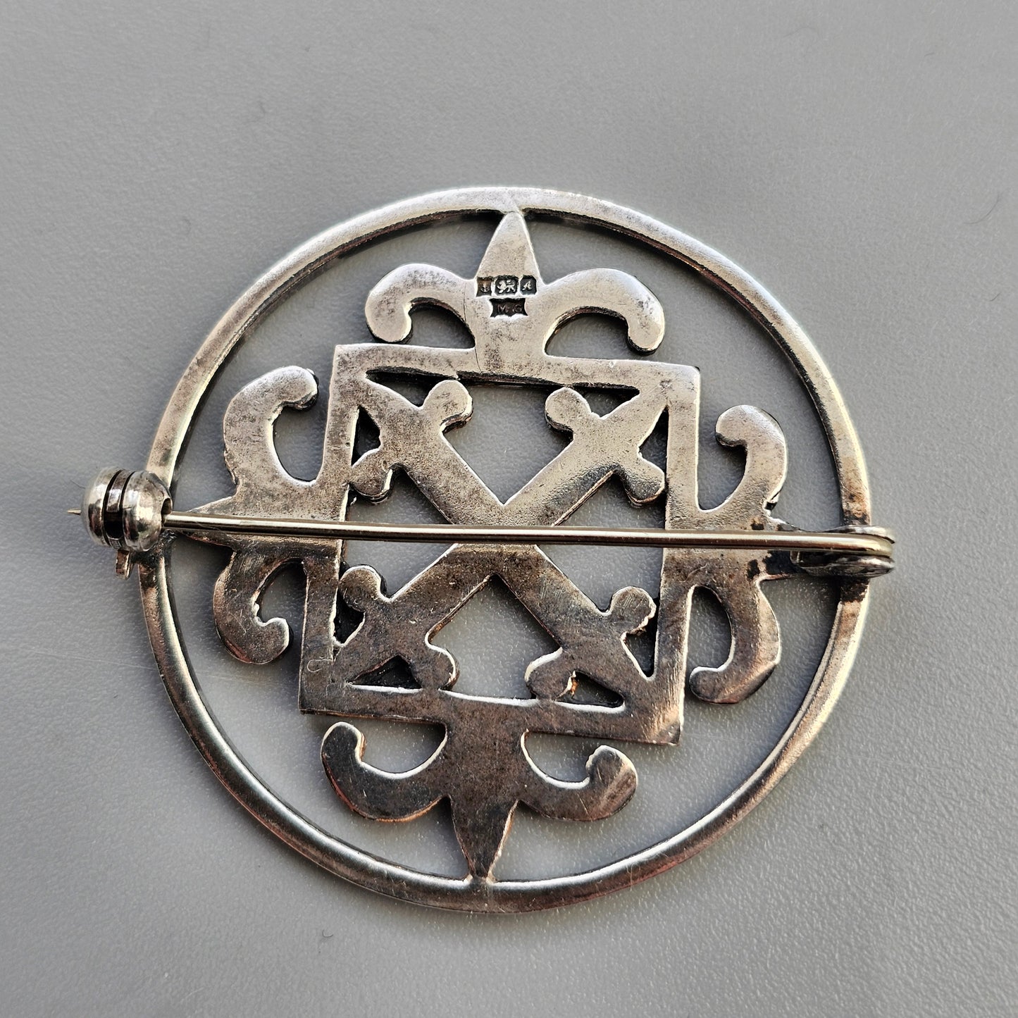 Vintage Malcolm Grey Ortak Sterling Silver St Magnus Brooch – Orkney, Scottish Design 1975