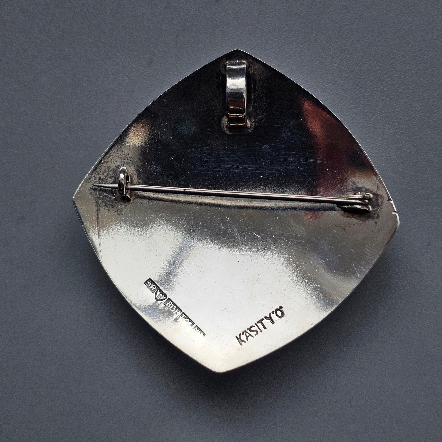 Vintage 60s Tiger’s Eye Scandinavian Silver Brooch & Necklace Pendant — Modernist Finnish Design 1965