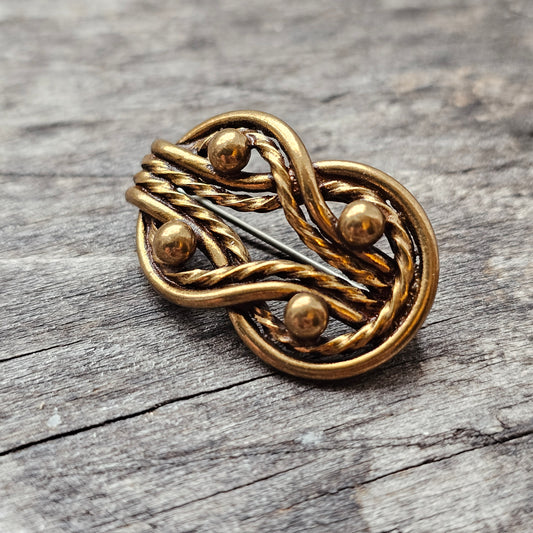 Vintage Kalevala Koru Bronze Teljanneito Brooch