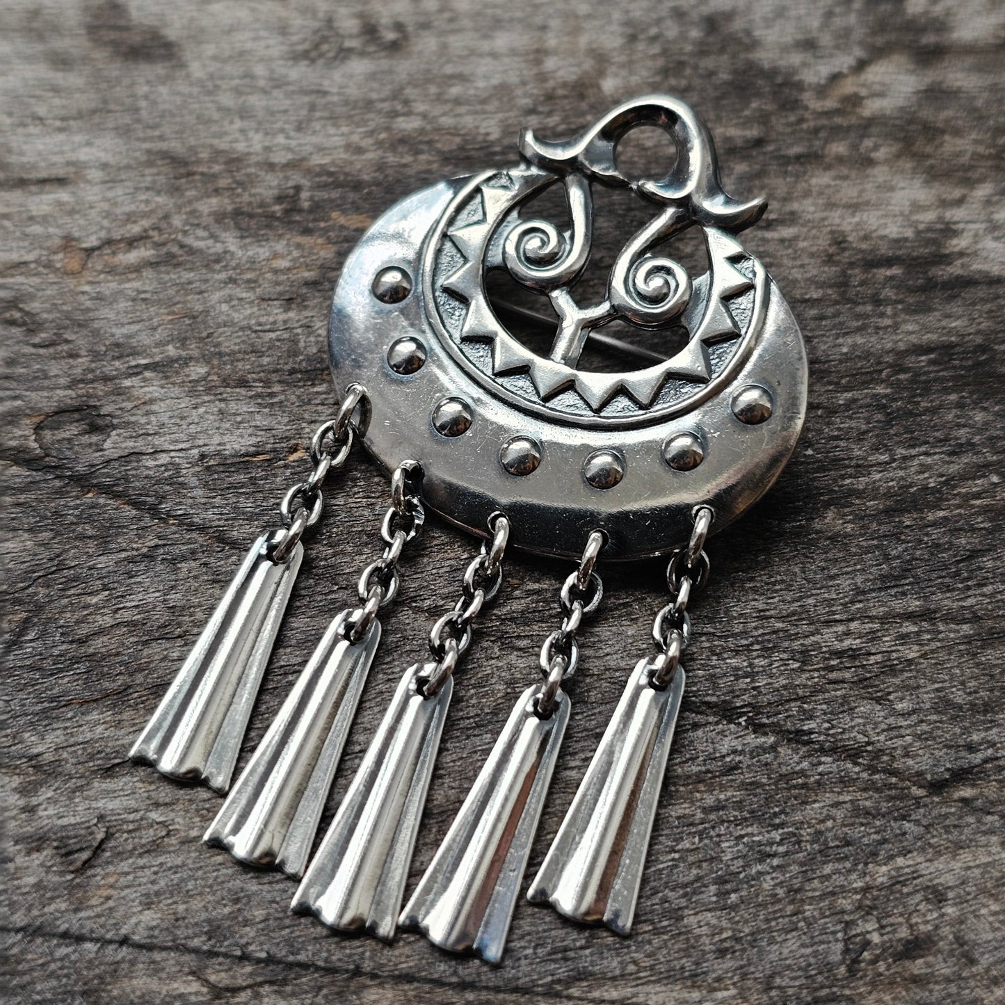 Vintage Kalevala Koru Moongoddess Sterling Silver Brooch 1981