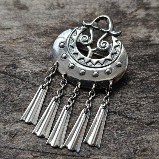 Vintage Kalevala Koru Moongoddess Sterling Silver Brooch 1981
