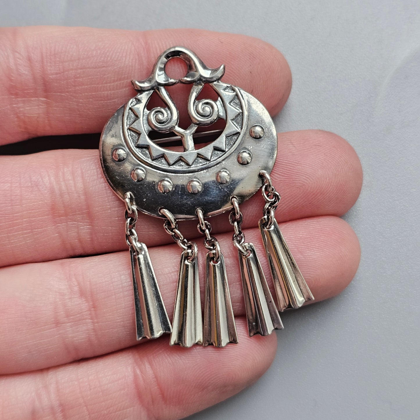Vintage Kalevala Koru Moongoddess Sterling Silver Brooch 1981