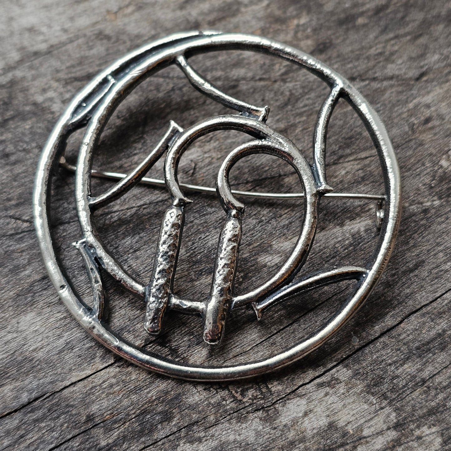 Large 1940s Finnish Art Deco Silver Brooch by Heikki Kaksonen 1947 Spring Theme