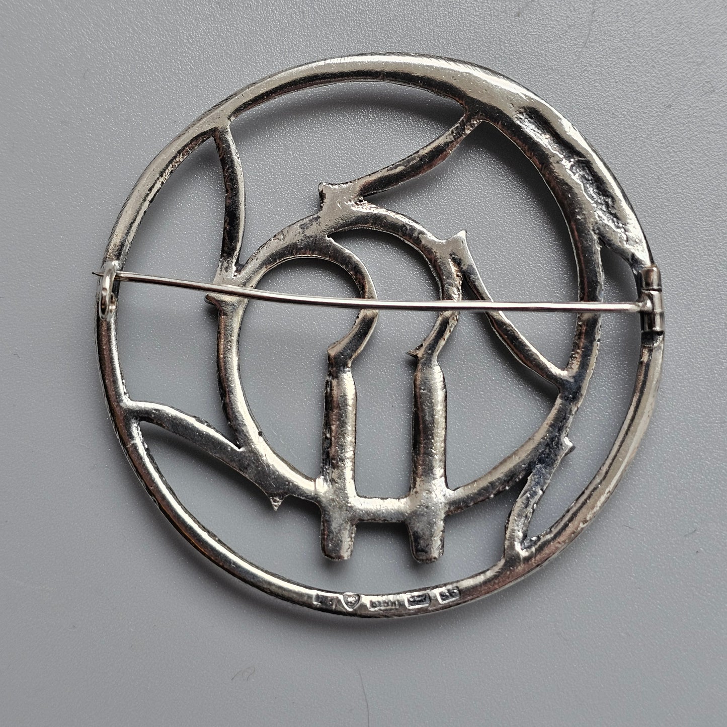 Large 1940s Finnish Art Deco Silver Brooch by Heikki Kaksonen 1947 Spring Theme