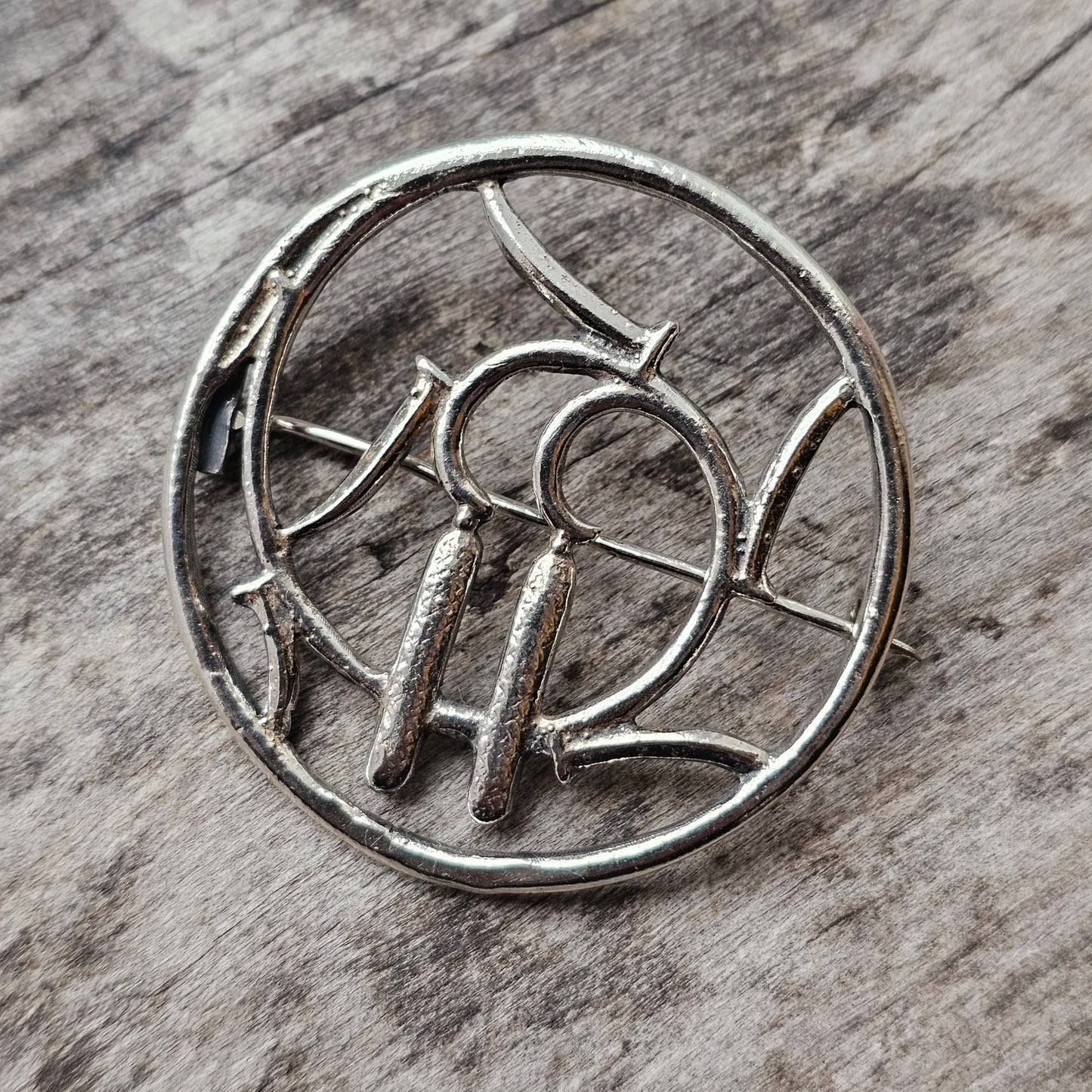 1940s Finnish Art Deco Silver Brooch by Heikki Kaksonen 1943 Spring Theme