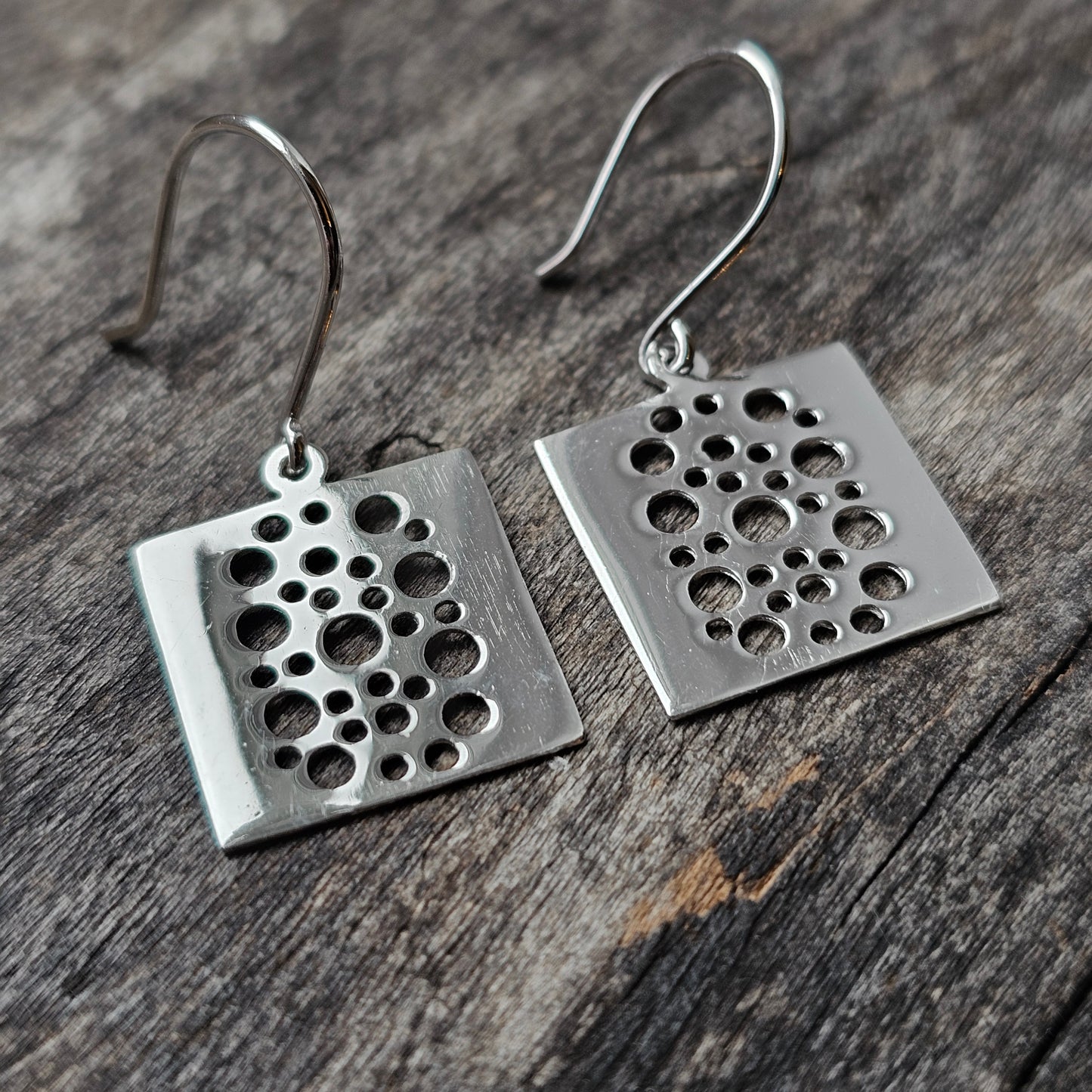 Finnish Liisa Vitali Pitsi Lace Sterling Silver Dangle Earrings