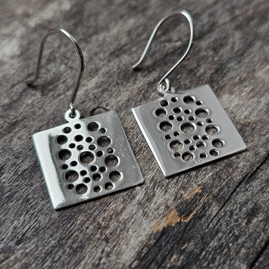 Finnish Liisa Vitali Pitsi Lace Sterling Silver Dangle Earrings